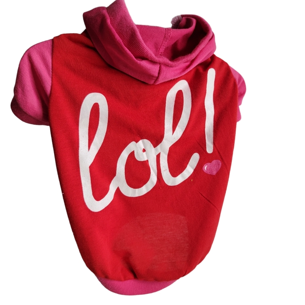 ``P25777 Red & Pink Hoody Tee – "LOL"